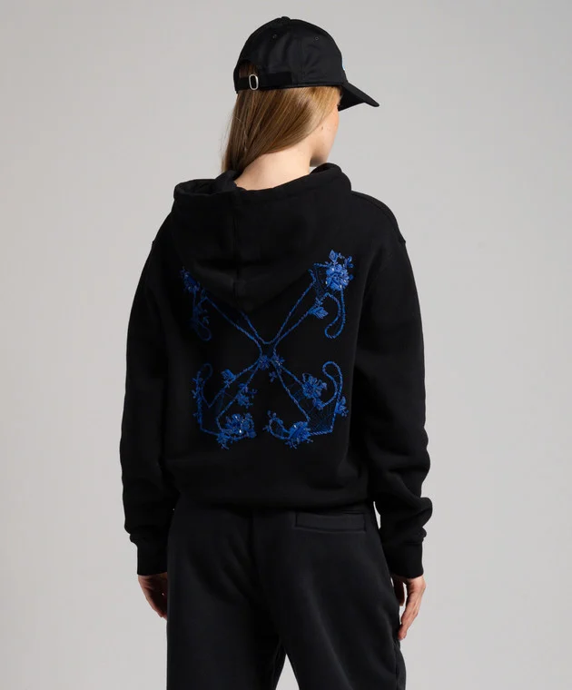 Off-White Arrow Floral Embroidered Hoodie