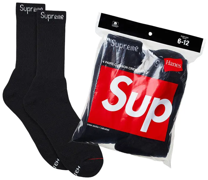 Supreme x Hanes Cushion Crew Socks