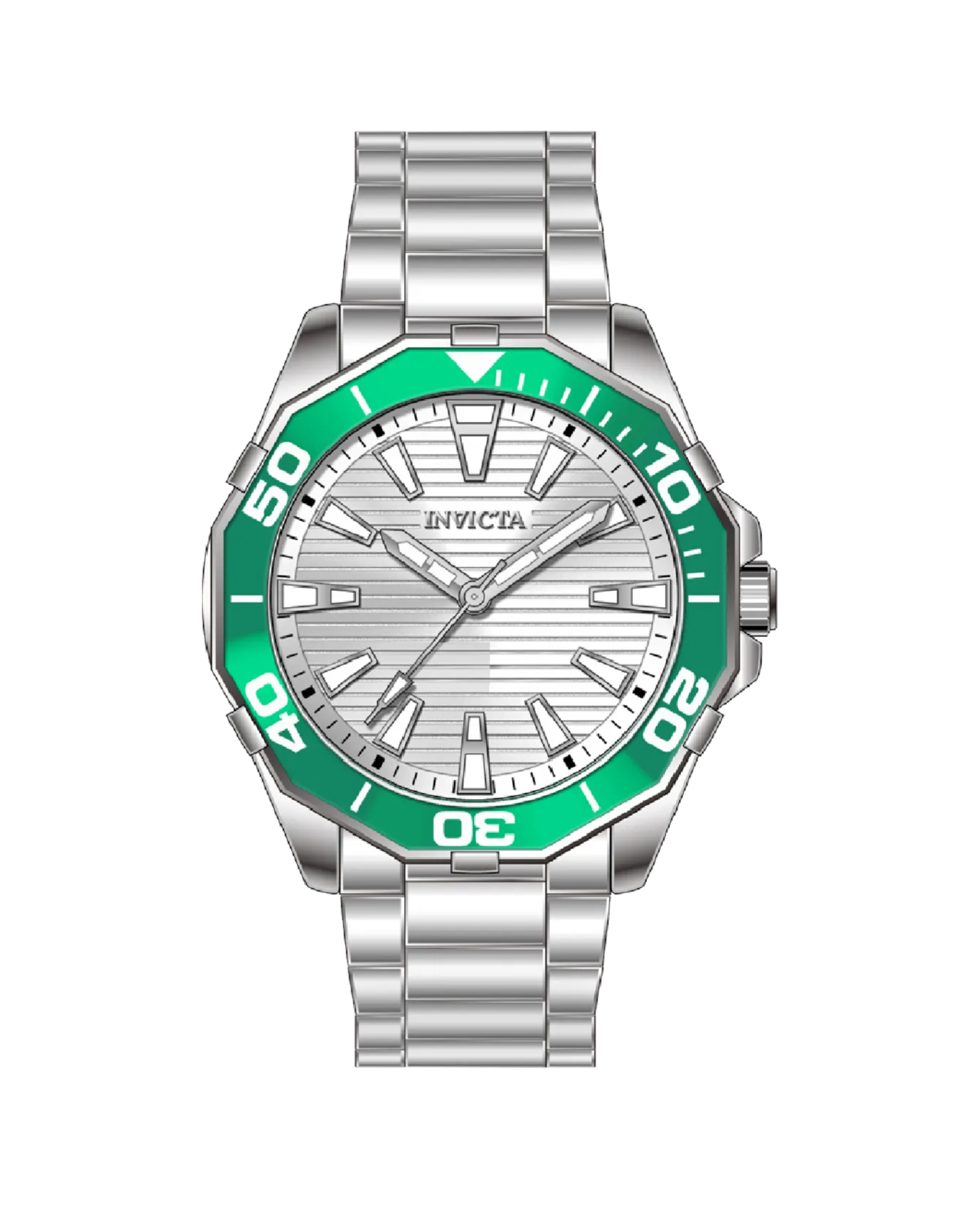 INVICTA Diver Meridian Men 46mm Metal Silver Silver dial MG68 Quartz